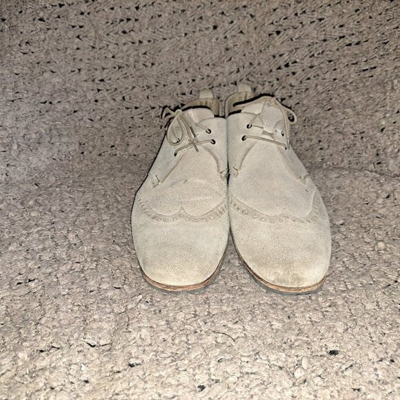 HESCHUNG-Beige Suede Brogue Lace Up Loafers-Size 7.5 UK/9 US-Very Good - Picture 3 of 8